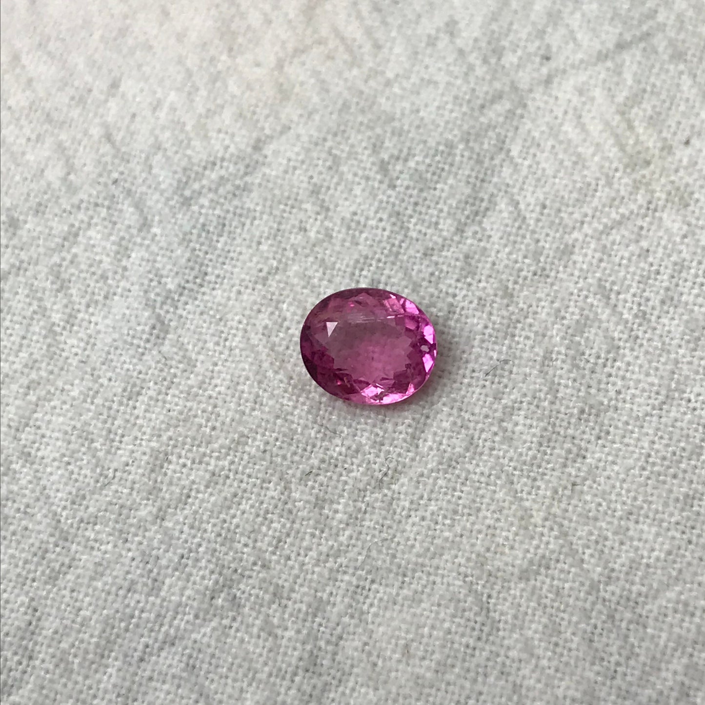 7x6mm Natural Pink Tourmaline 0.90 Carat Faceted Loose Gemstone Oval Cut, Saturated Pink Tourmaline