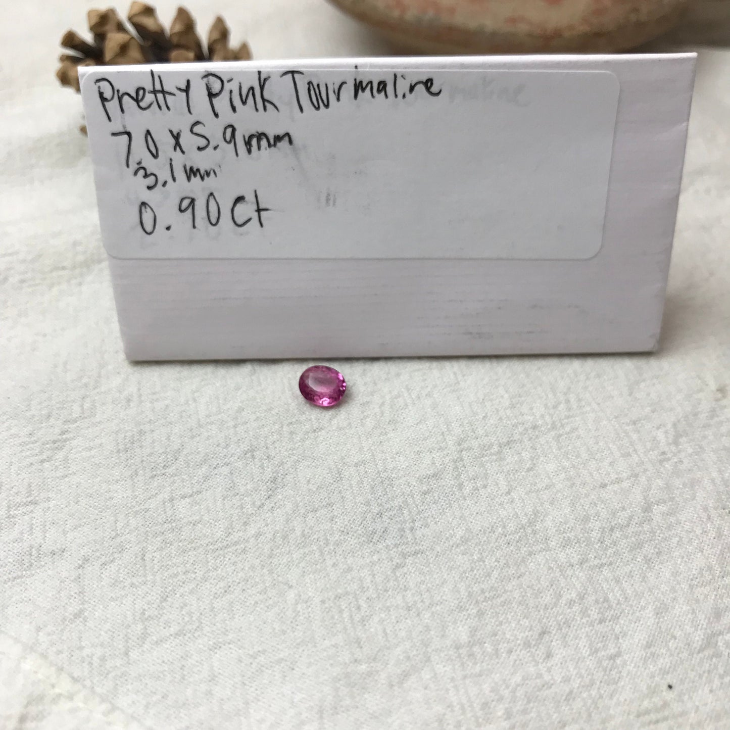 7x6mm Natural Pink Tourmaline 0.90 Carat Faceted Loose Gemstone Oval Cut, Saturated Pink Tourmaline