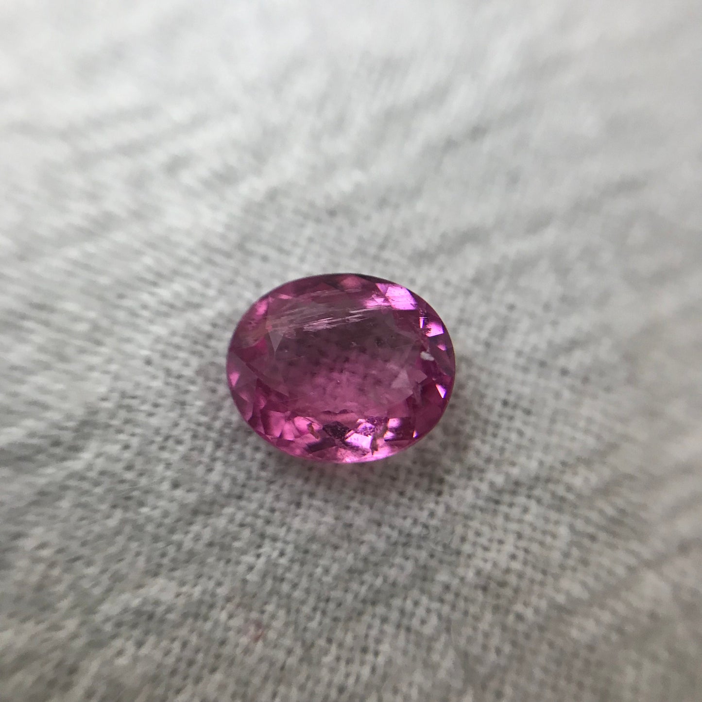 7x6mm Natural Pink Tourmaline 0.90 Carat Faceted Loose Gemstone Oval Cut, Saturated Pink Tourmaline