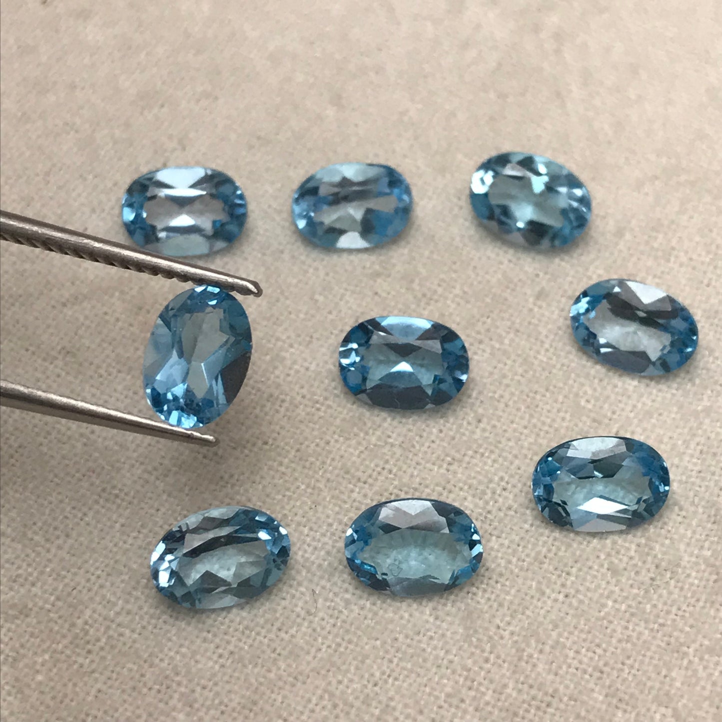 ONE- 7x5mm Blue Topaz Oval Cut, Faceted Loose Unmounted Gemstone