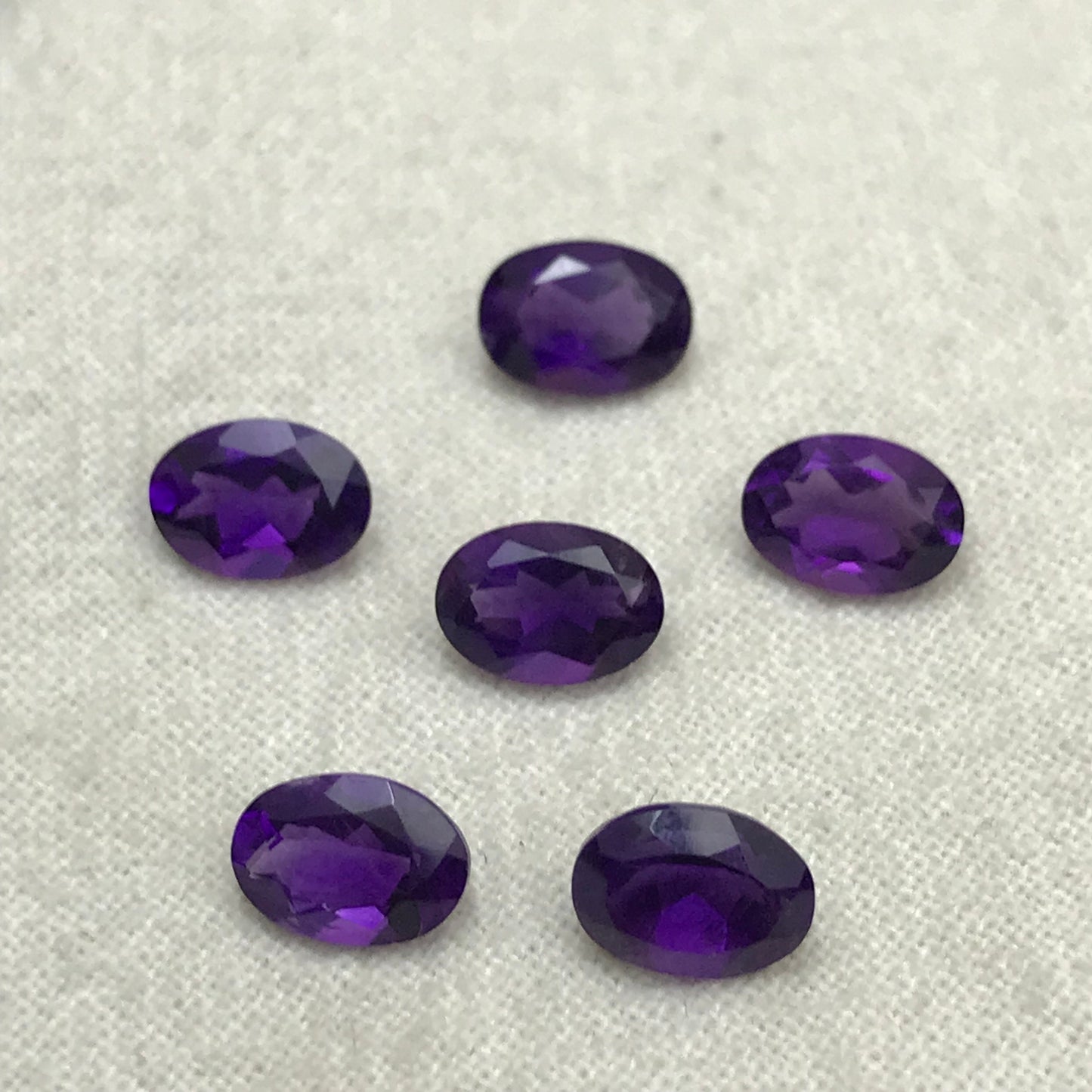 ONE- 7x5mm Amethyst Oval Cut, Faceted Loose Unmounted Gemstone, Medium to Dark Purple