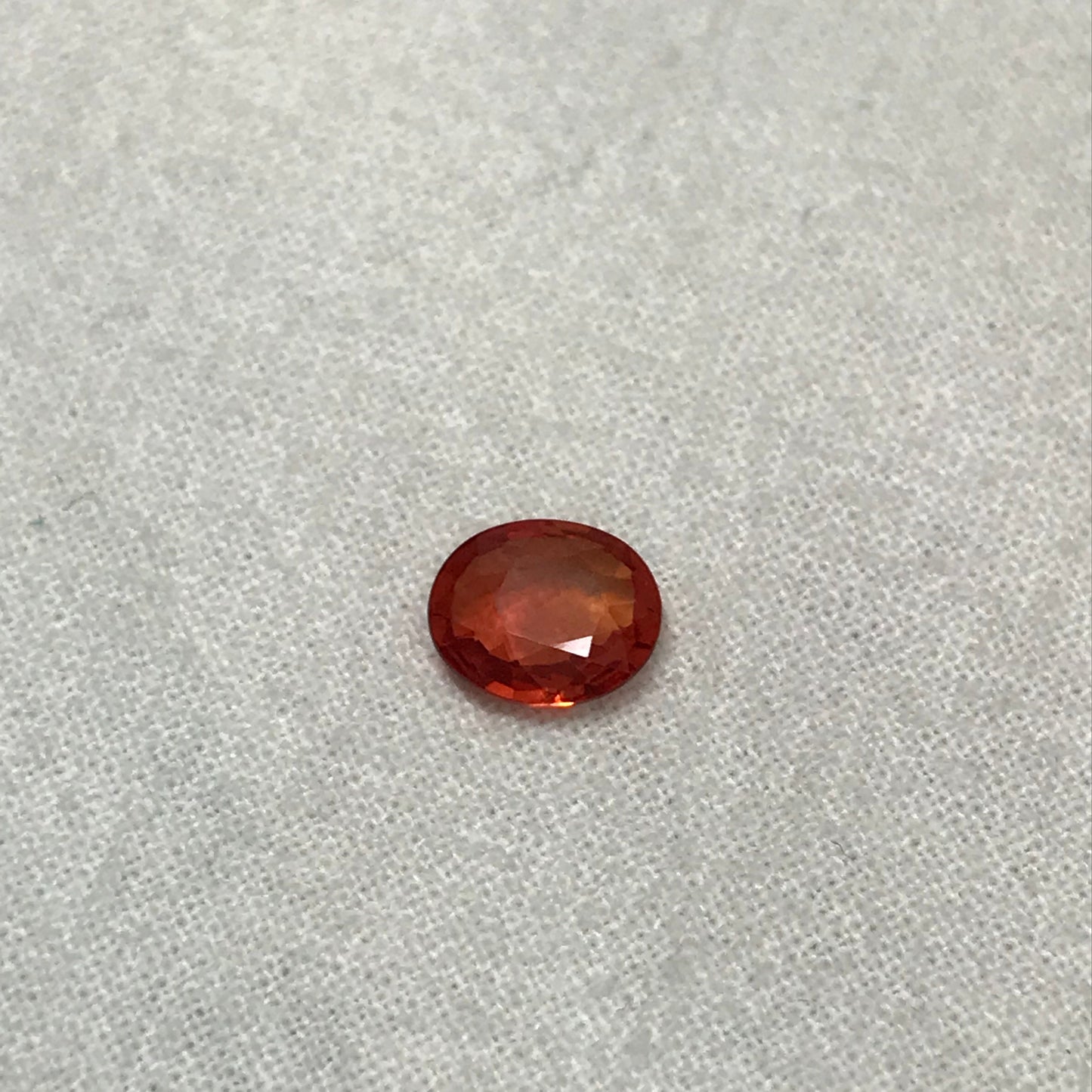 1.21 carat Natural Red Orange Sapphire 7.5x6.5mm Oval Cut Faceted Gem Loose Unmounted Gemstone Earth Mined Beryllium Treated