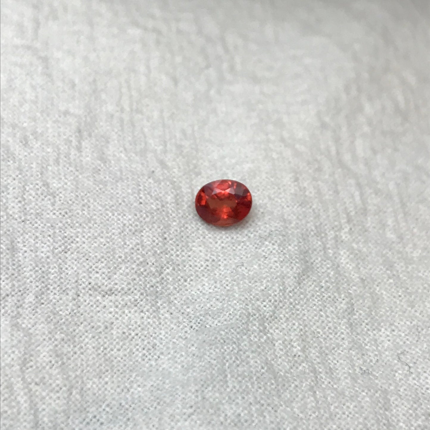 0.52 ct Natural Red Orange Sapphire 5.4x4.3mm Oval Cut Faceted Gem Loose Gemstone Earth Mined Beryllium Treated