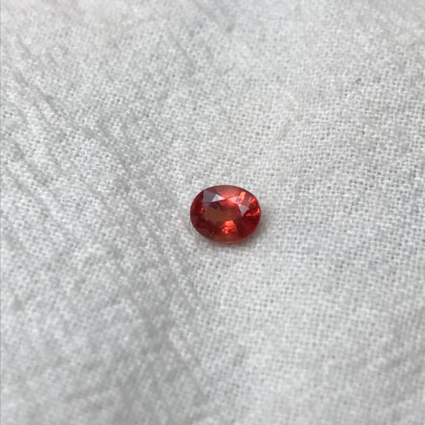 0.52 ct Natural Red Orange Sapphire 5.4x4.3mm Oval Cut Faceted Gem Loose Gemstone Earth Mined Beryllium Treated
