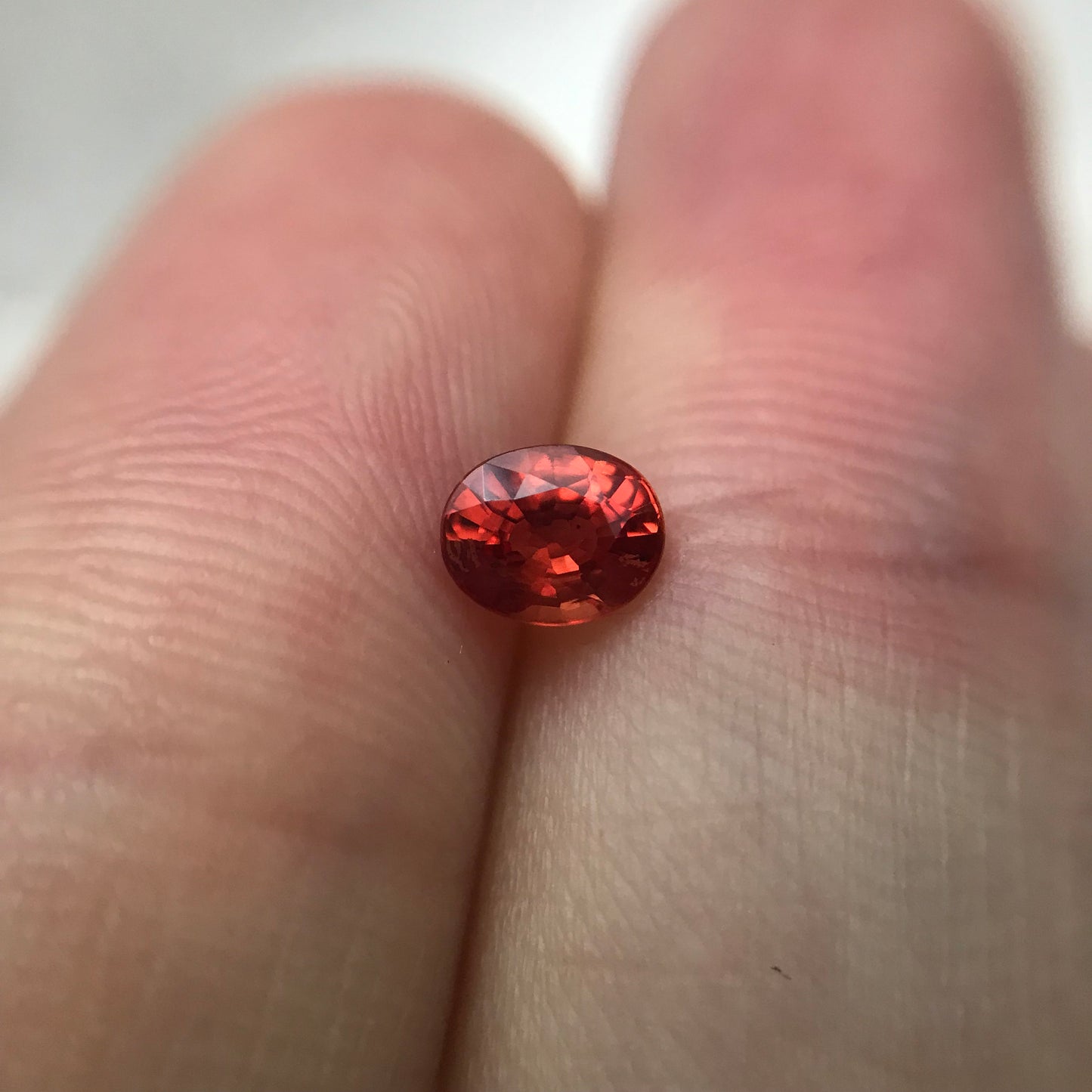 0.52 ct Natural Red Orange Sapphire 5.4x4.3mm Oval Cut Faceted Gem Loose Gemstone Earth Mined Beryllium Treated