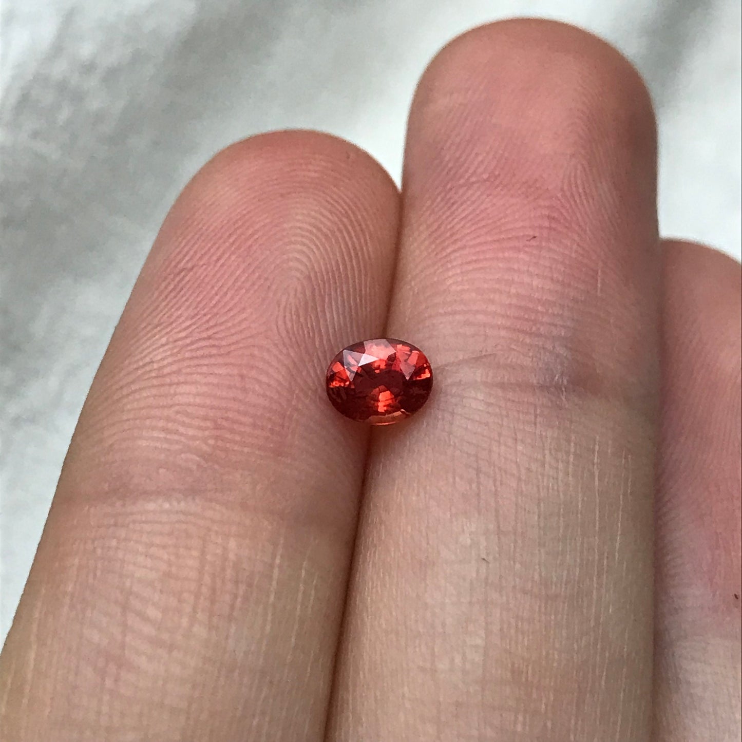 0.52 ct Natural Red Orange Sapphire 5.4x4.3mm Oval Cut Faceted Gem Loose Gemstone Earth Mined Beryllium Treated