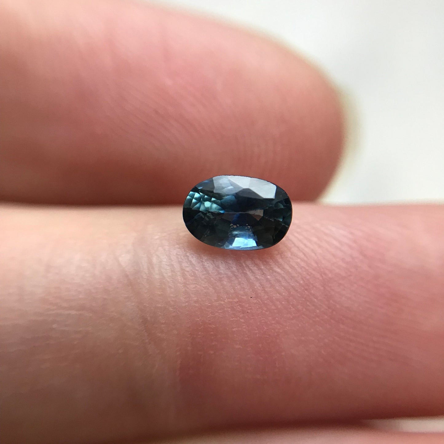 6x4mm Natural Blue Sapphire 0.73 Carats Oval Cut Heated, Greenish Blue, Faceted Loose Gemstone, US seller
