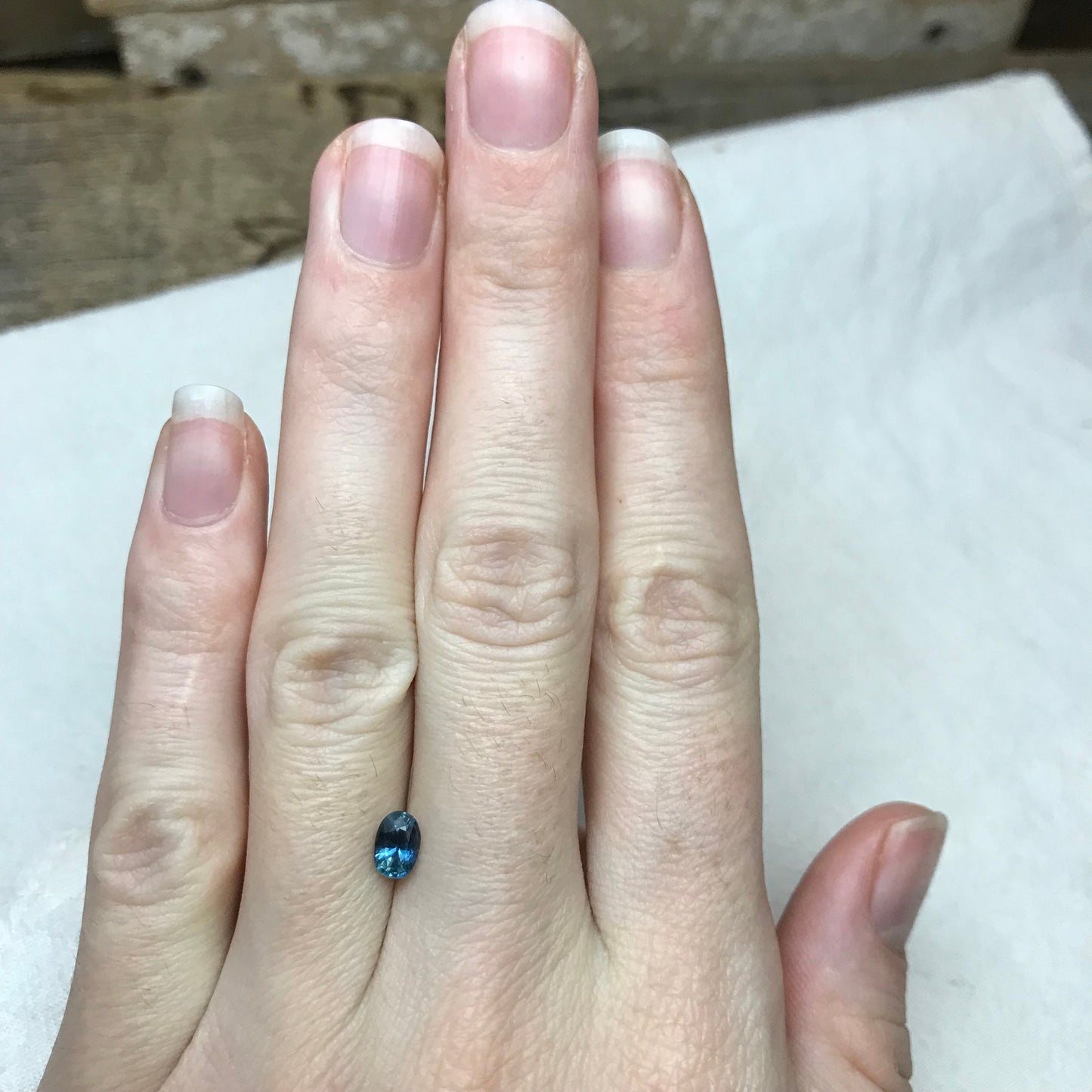 6x4mm Natural Blue Sapphire 0.73 Carats Oval Cut Heated, Greenish Blue, Faceted Loose Gemstone, US seller