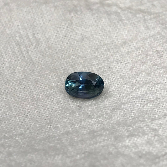 6x4mm Natural Blue Sapphire 0.73 Carats Oval Cut Heated, Greenish Blue, Faceted Loose Gemstone, US seller