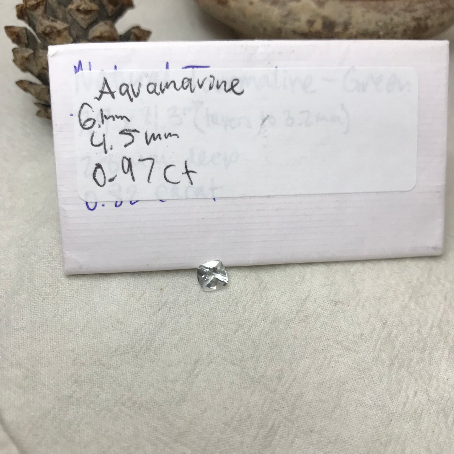 6mm Light Blue Aquamarine 0.97 carat Checker Square Cushion Cut, Faceted Loose Gemstone