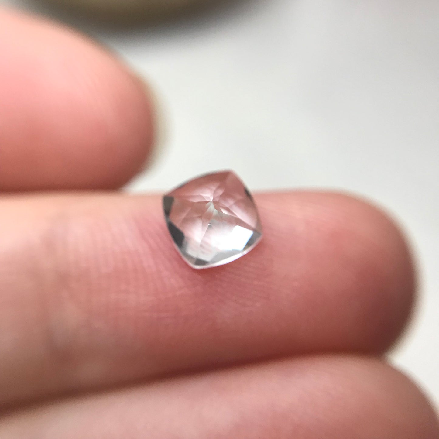 6mm Light Blue Aquamarine 0.97 carat Checker Square Cushion Cut, Faceted Loose Gemstone