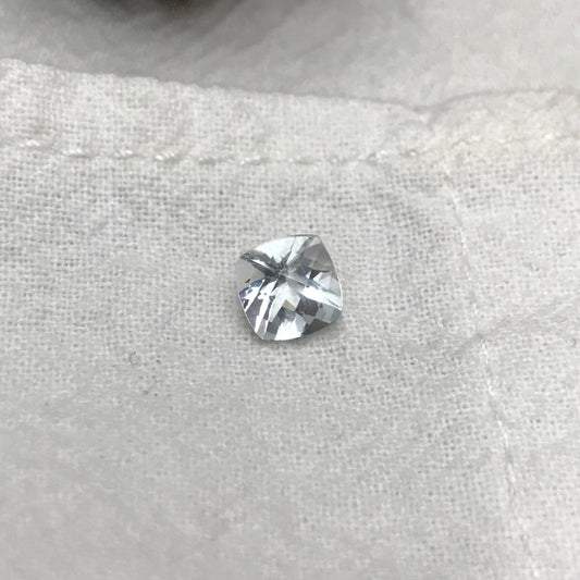 6mm Light Blue Aquamarine 0.97 carat Checker Square Cushion Cut, Faceted Loose Gemstone