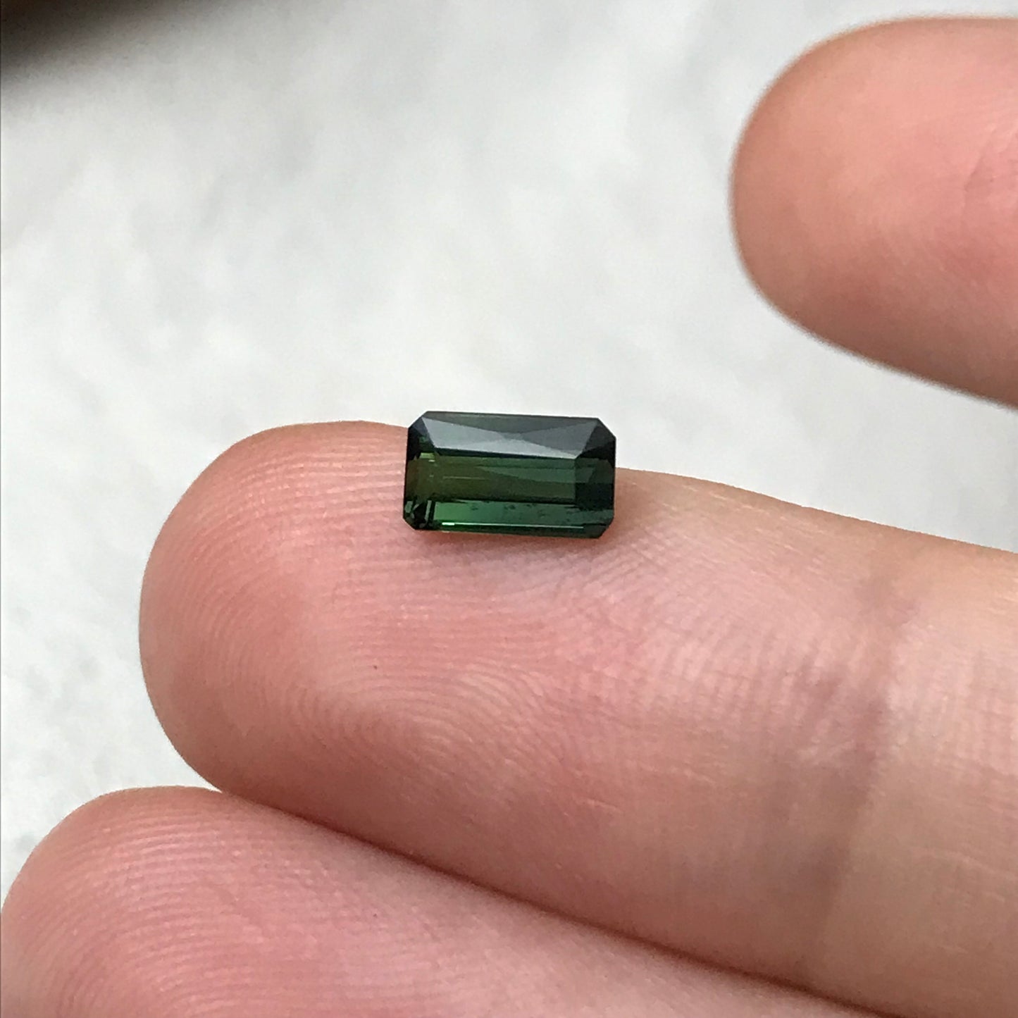 7x4mm Natural Bluish Green Tourmaline Rectangle Octogon Cut, 0.86 carat Faceted Loose Gemstone Earth Mined