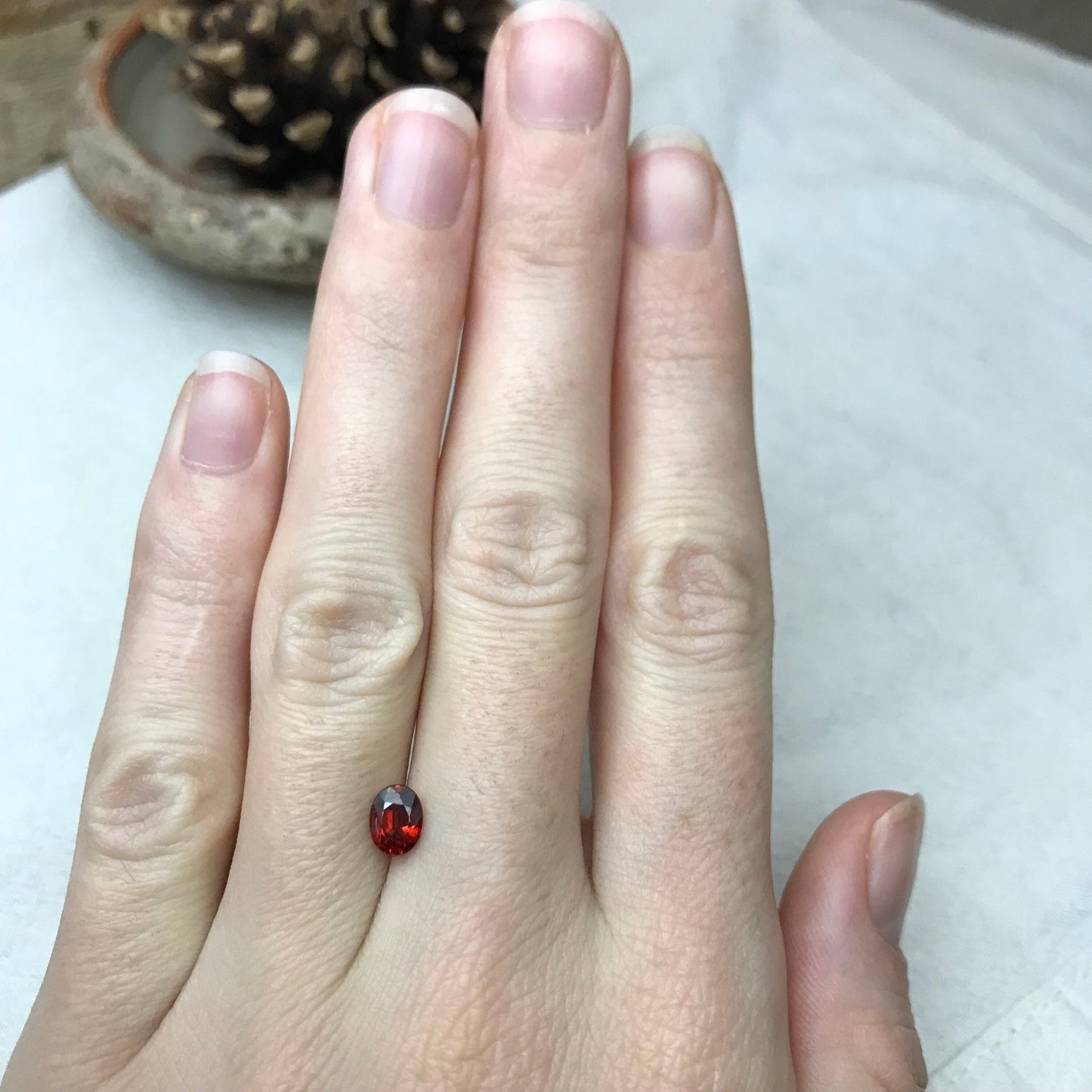 0.80 ct Natural Orangey Red Spessartite Garnet 6x4.7mm Oval Faceted Gemstone Loose Gem Red Orange Garnet