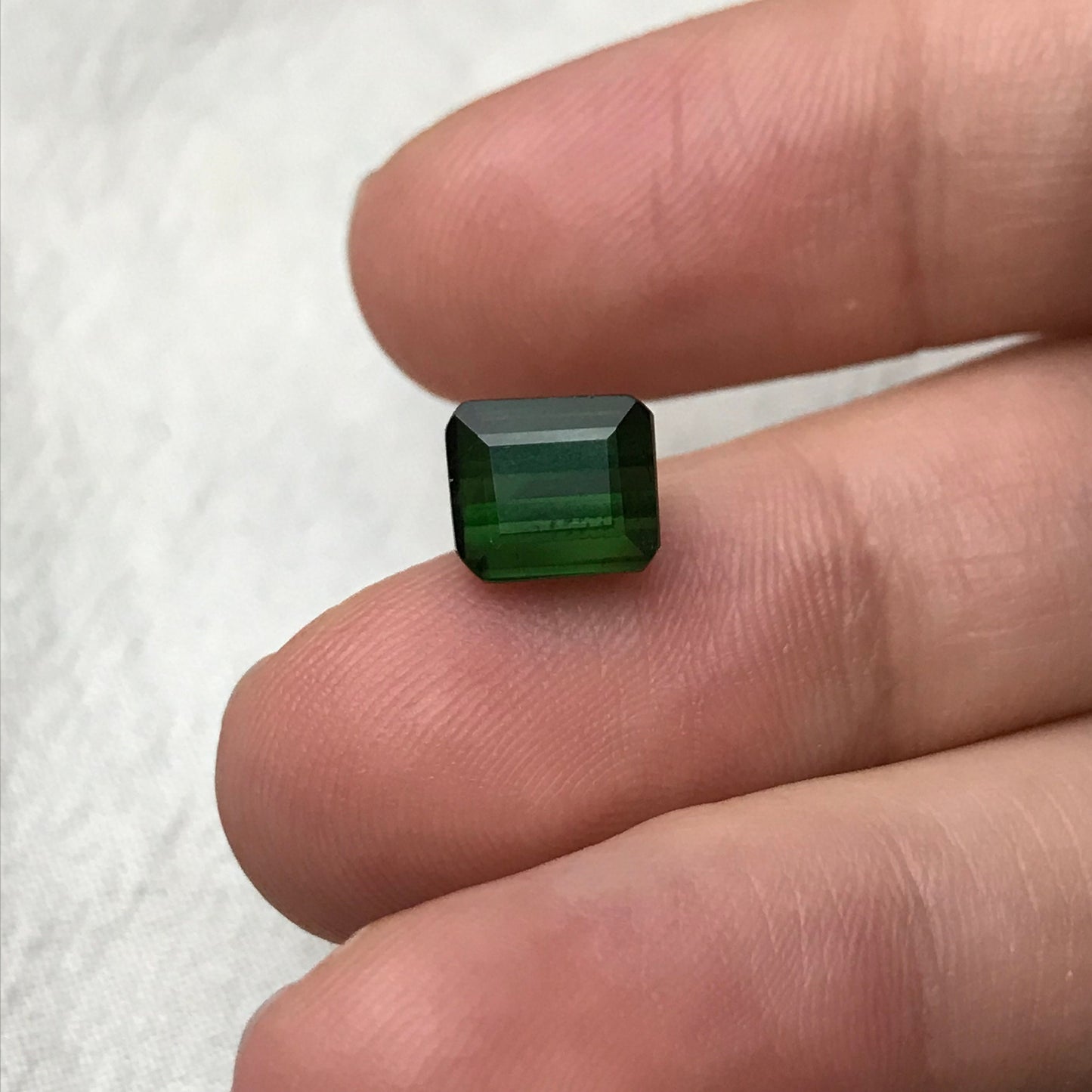 8x7mm Natural Green Tourmaline, 2.91 carat Rectangle Octagon Cut Faceted Loose Gemstone Earth Mined