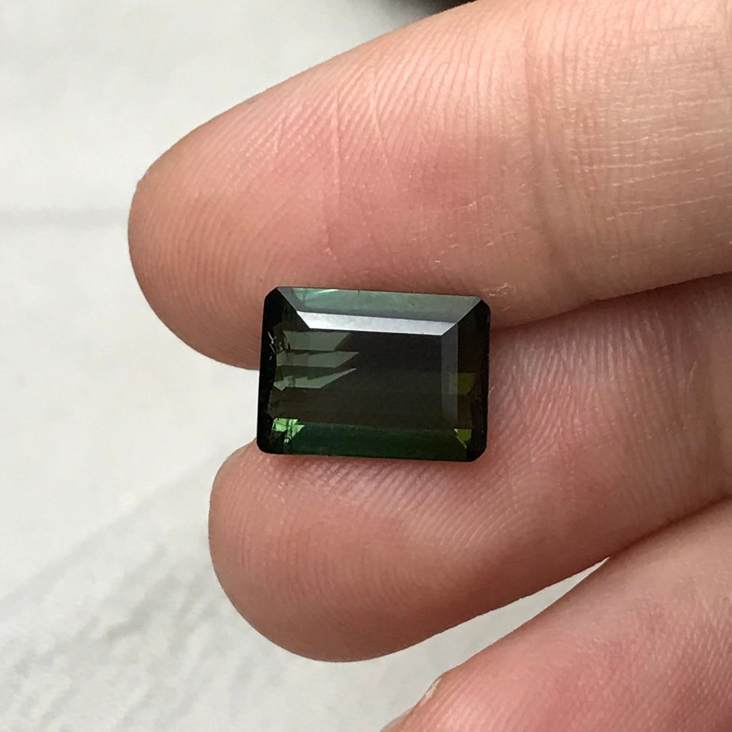 11x8mm Natural Dark Green Tourmaline 2.65 carat, Rectangle Cut, Faceted Loose Gemstone