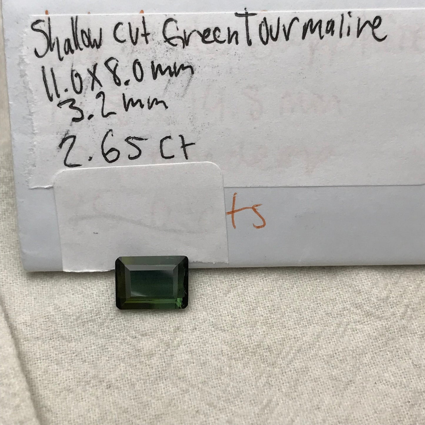 11x8mm Natural Dark Green Tourmaline 2.65 carat, Rectangle Cut, Faceted Loose Gemstone