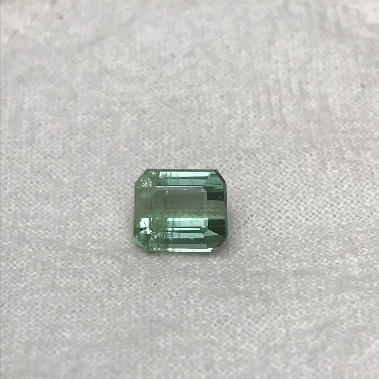 2 carat Light Mint Green Tourmaline 7.7x6.6mm Rectangle Octagon Cut, Natural Faceted Gem, Light Loose Gemstone, Light Seafoam Green Green