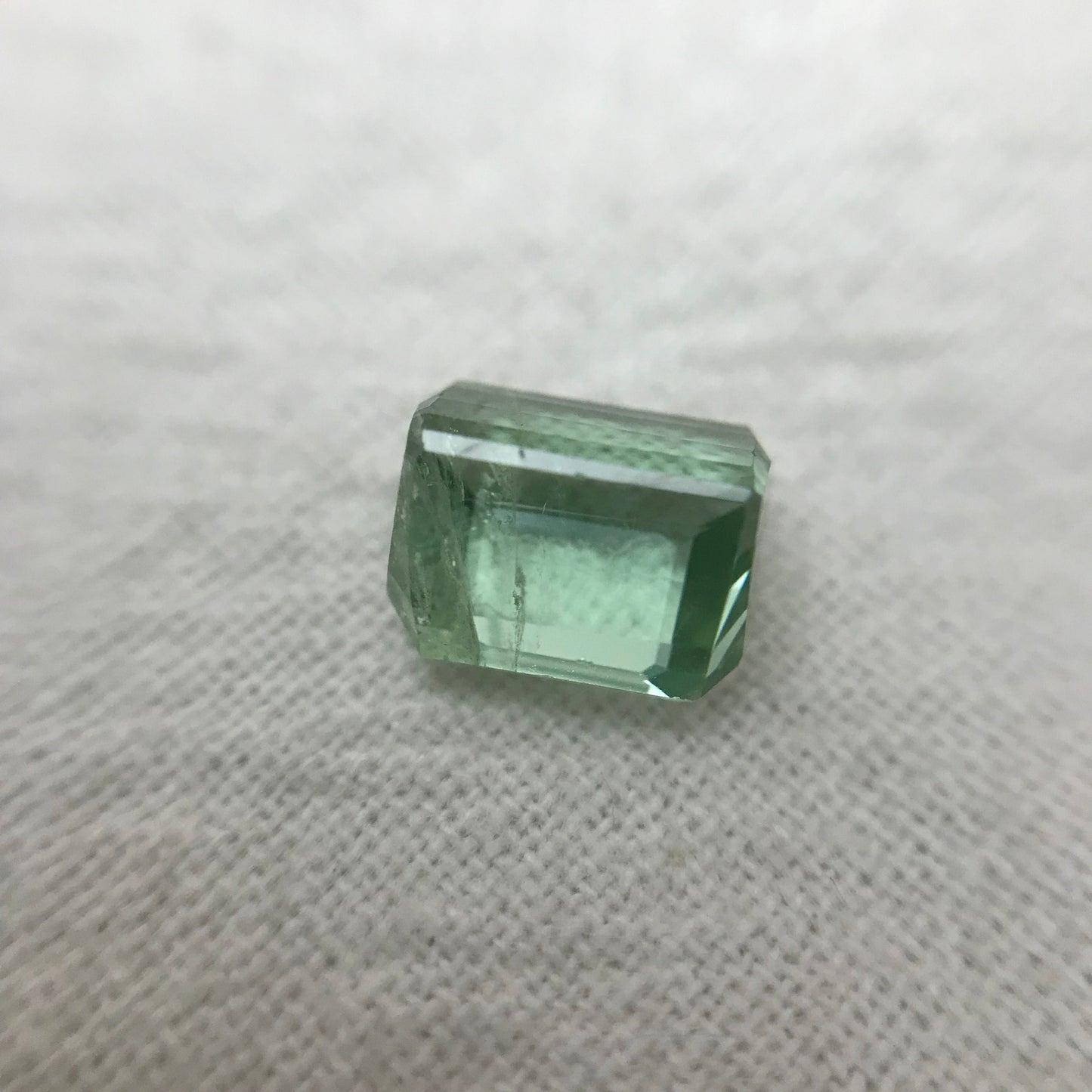 2 carat Light Mint Green Tourmaline 7.7x6.6mm Rectangle Octagon Cut, Natural Faceted Gem, Light Loose Gemstone, Light Seafoam Green Green