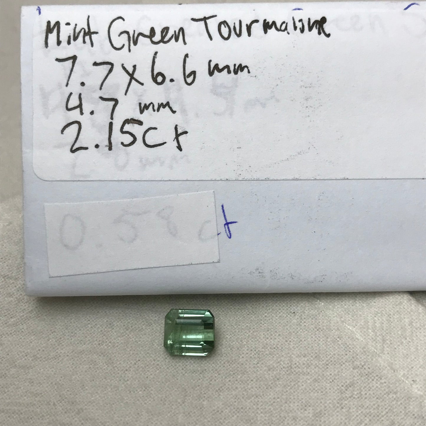 2 carat Light Mint Green Tourmaline 7.7x6.6mm Rectangle Octagon Cut, Natural Faceted Gem, Light Loose Gemstone, Light Seafoam Green Green