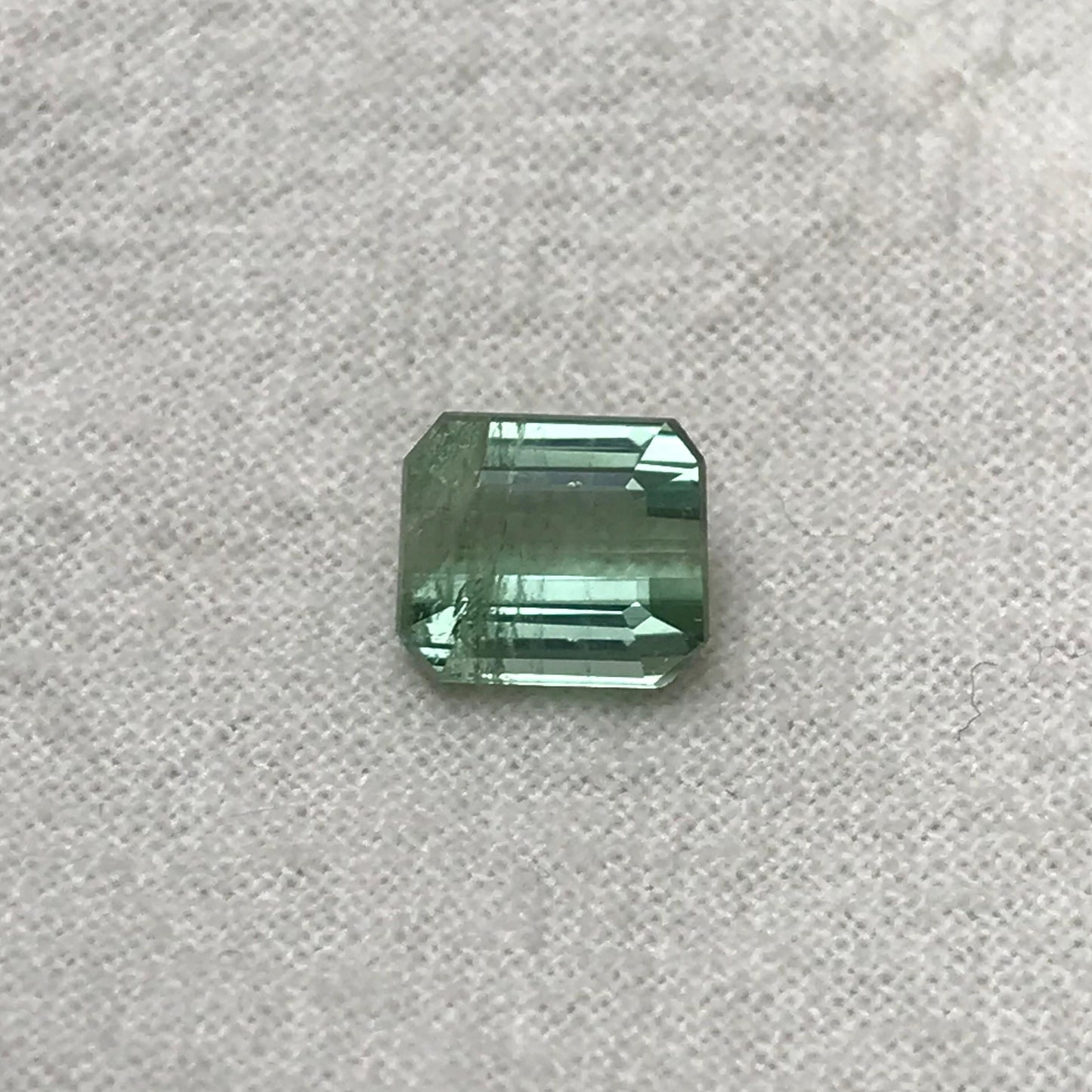 2 carat Light Mint Green Tourmaline 7.7x6.6mm Rectangle Octagon Cut, Natural Faceted Gem, Light Loose Gemstone, Light Seafoam Green Green