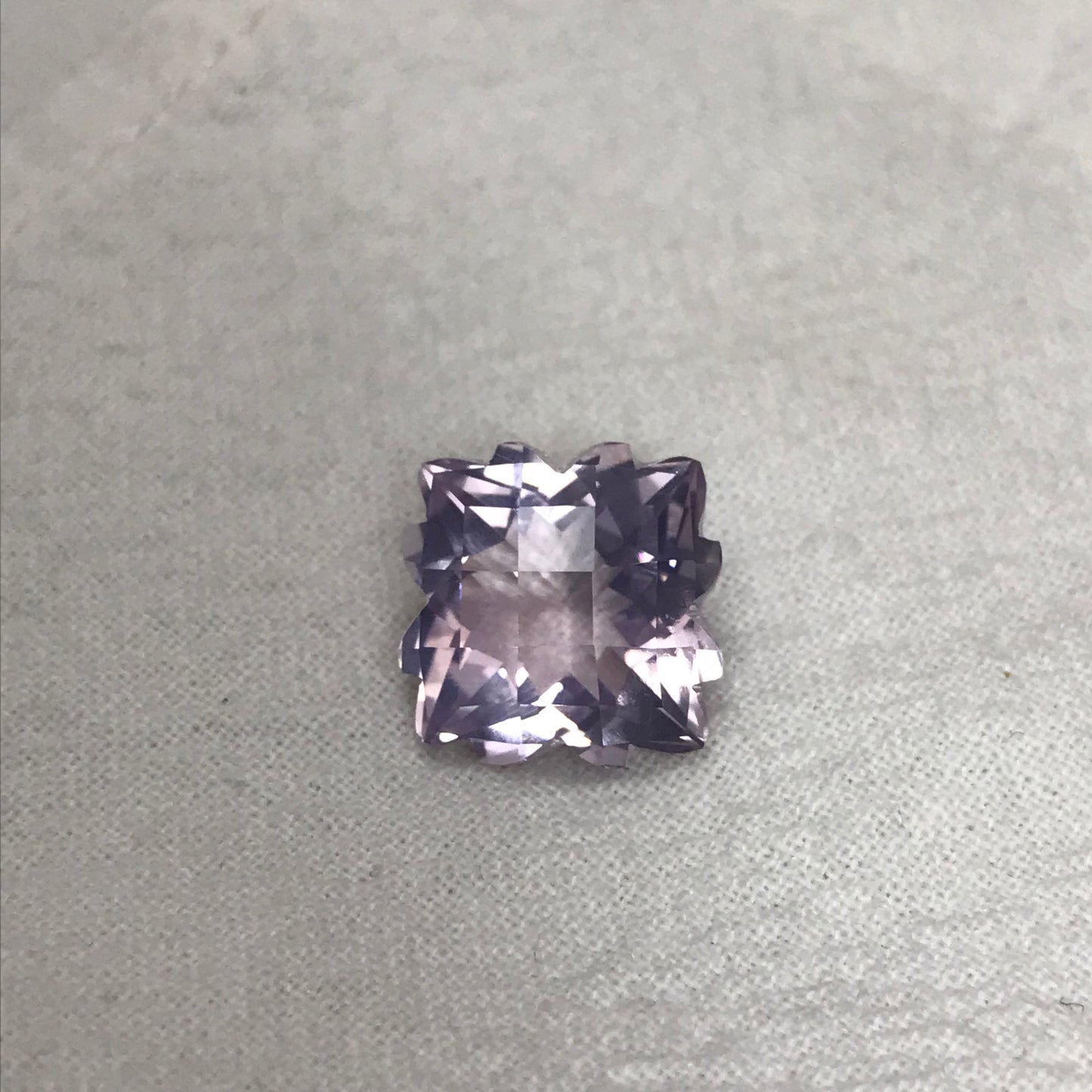 Fancy Cut  Lavender Amethyst 8 Carat, 12.5mm, Snowflake Cushion cut, February Birthstone, Lavender Quartz
