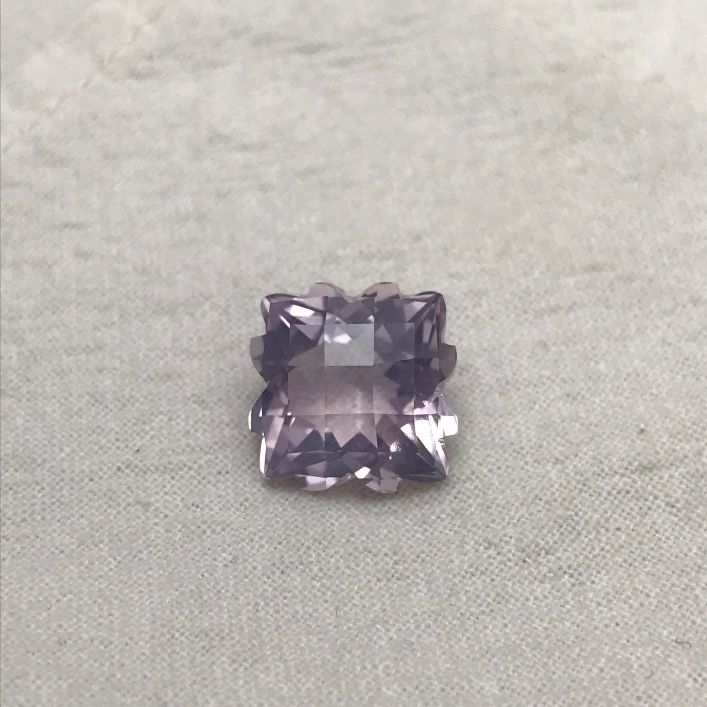 Fancy Cut  Lavender Amethyst 8 Carat, 12.5mm, Snowflake Cushion cut, February Birthstone, Lavender Quartz