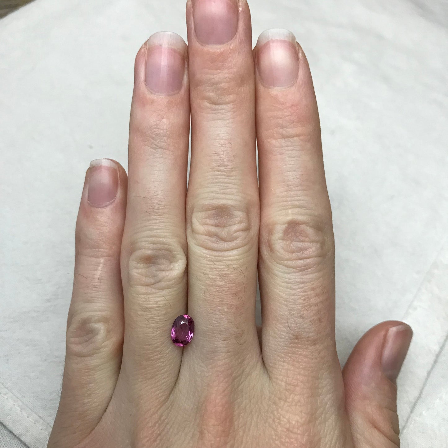 7x5mm Natural Purplish Pink Garnet, 0.92 carat Rose Garnet, Faceted Oval Cut Rhodolite Garnet Gem