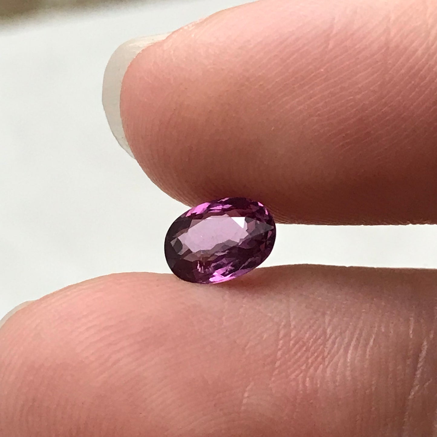7x5mm Natural Purplish Pink Garnet, 0.92 carat Rose Garnet, Faceted Oval Cut Rhodolite Garnet Gem