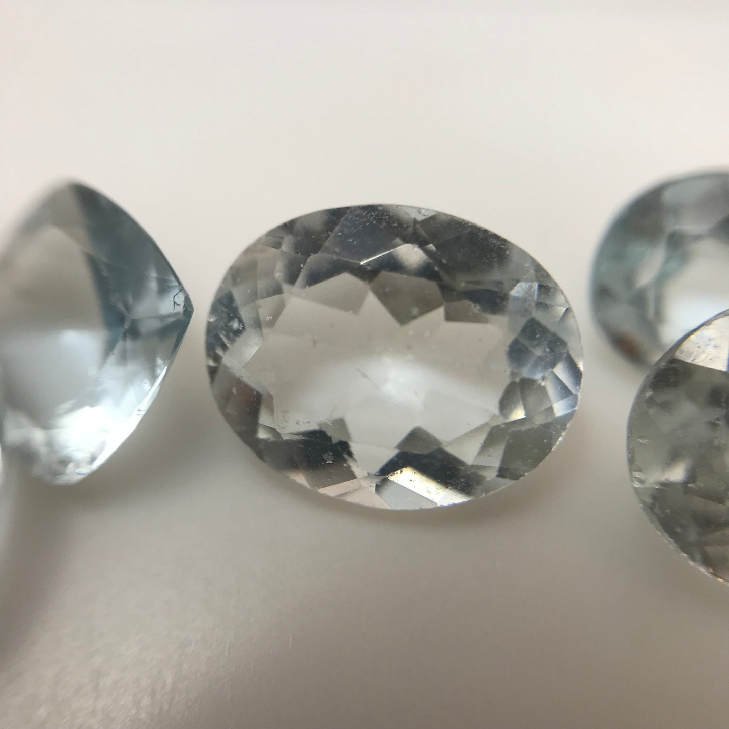 7.80 carat Lot of Worn Aquamarine Faceted, Recycled, Imperfect Oval, Pear & Cushion cut