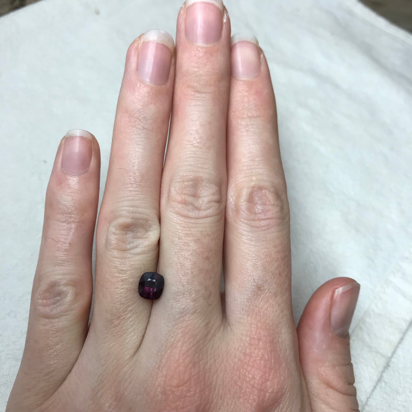 1.35 Ct Natural Purple Spinel 6.5x6mm Cushion Cut, Faceted Loose Gemstone, Dark Purple Stone, Flowing Gems