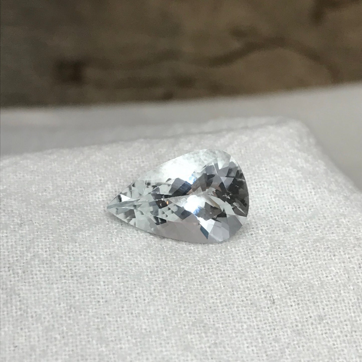 15x10mm Natural Aquamarine, 4.44 carat Light Blue Pear Cut Loose Faceted March Birthstone