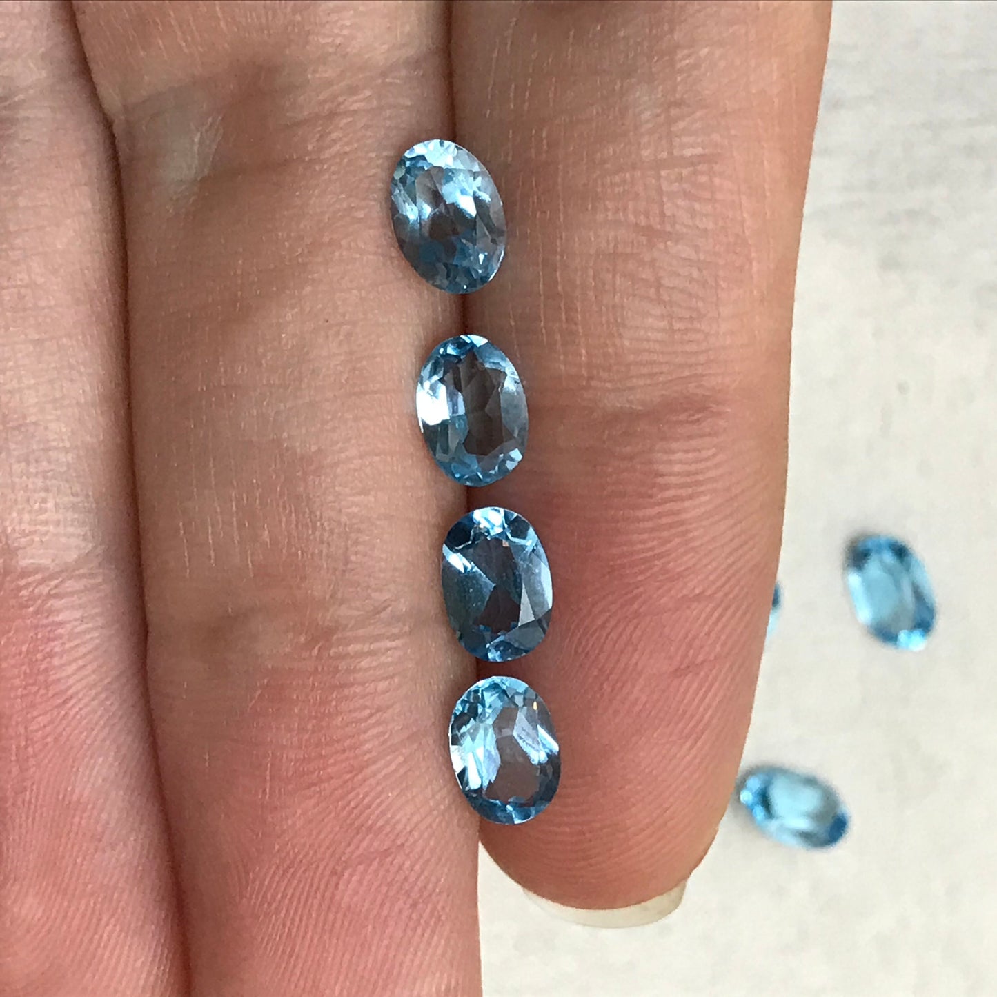 ONE- 7x5mm Blue Topaz Oval Cut, Faceted Loose Unmounted Gemstone