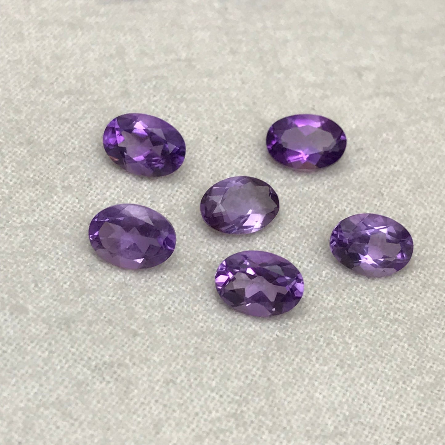 ONE- 7x5mm Amethyst Oval Cut, Faceted Loose Unmounted Gemstone, Medium to Dark Purple