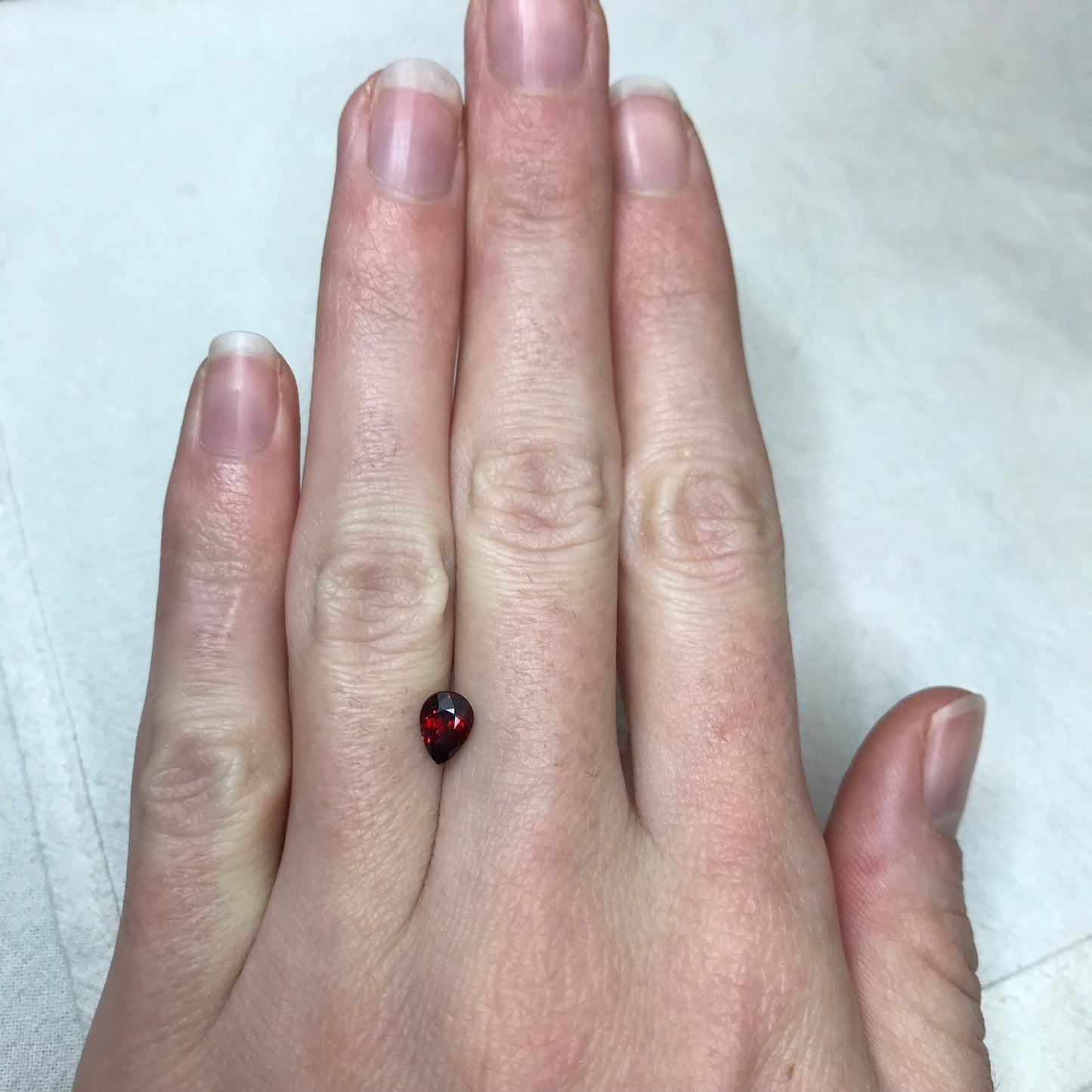 0.97 Ct Natural Pyrope Garnet, 6.7x5mm Pear cut, Deep Red Garnet, Faceted, Red Garnet,