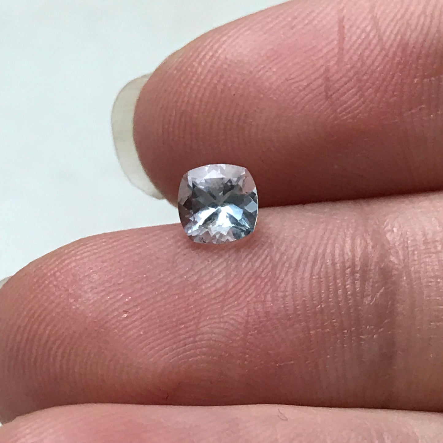 5mm Light Blue Aquamarine 0.58 carat  Square Cushion Cut, Unmounted Faceted Loose Gemstone for Jewelry Setting