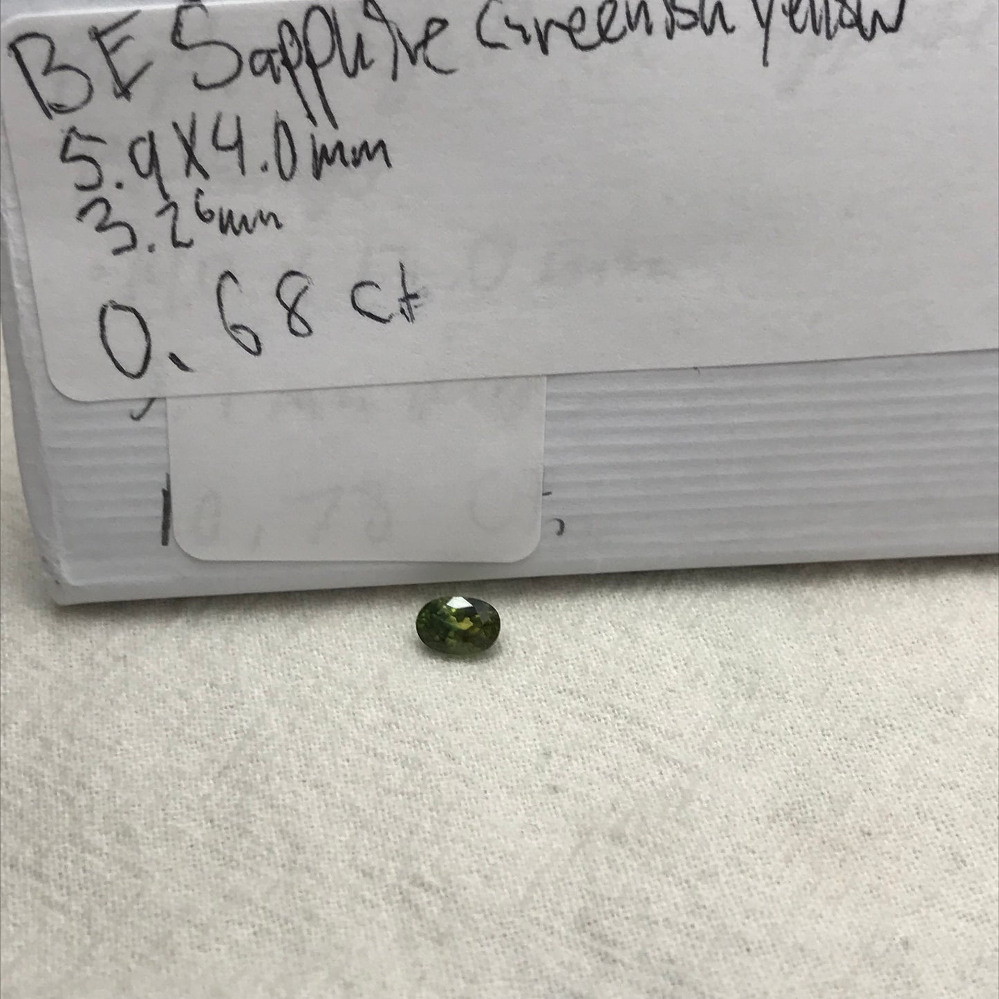6x4mm BE Treated Natural Green Sapphire 0.68 Carat, BERYLLIUM TREATED, Faceted Loose, Gemstone Earth Mined Gem