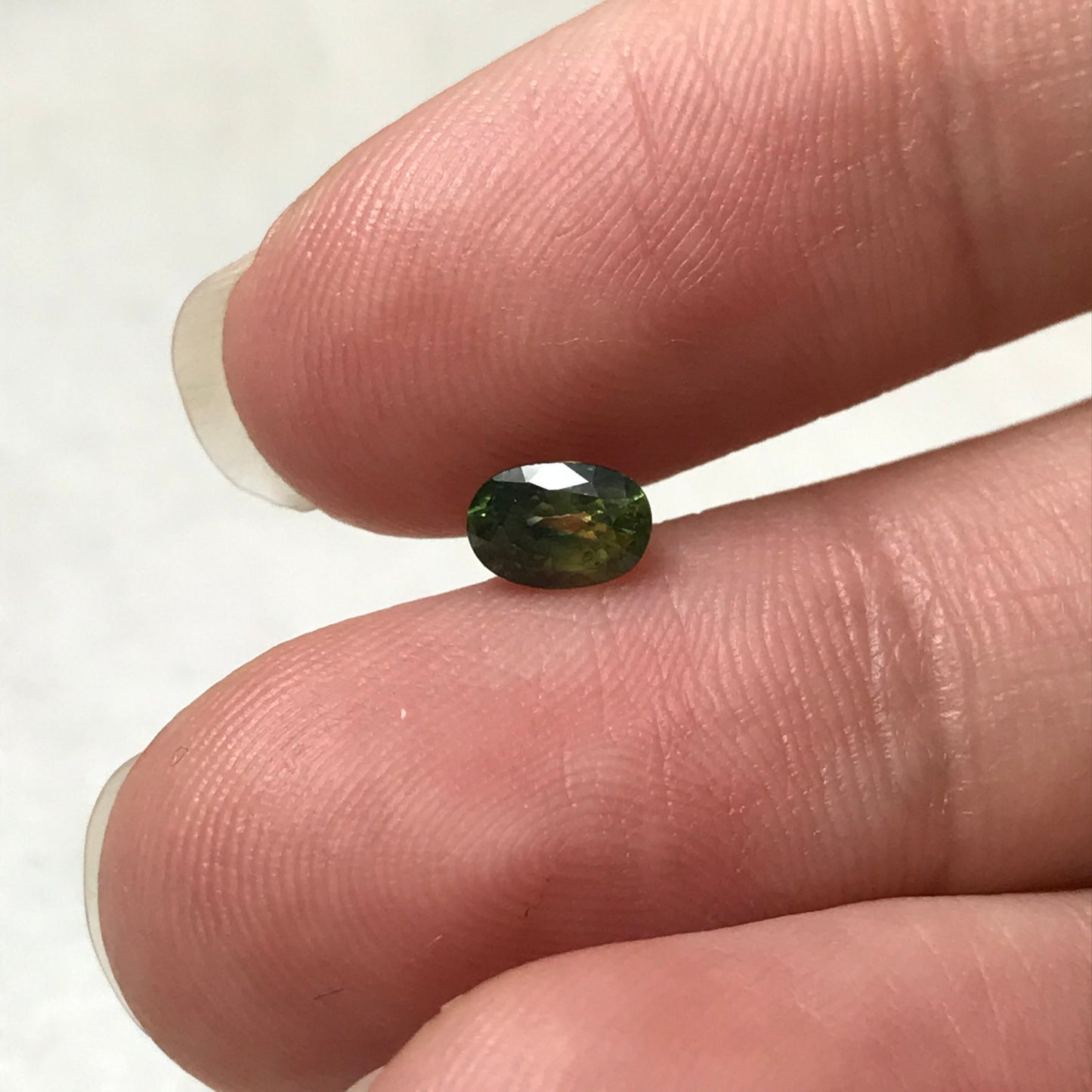 6x4mm BE Treated Natural Green Sapphire 0.68 Carat, BERYLLIUM TREATED, Faceted Loose, Gemstone Earth Mined Gem