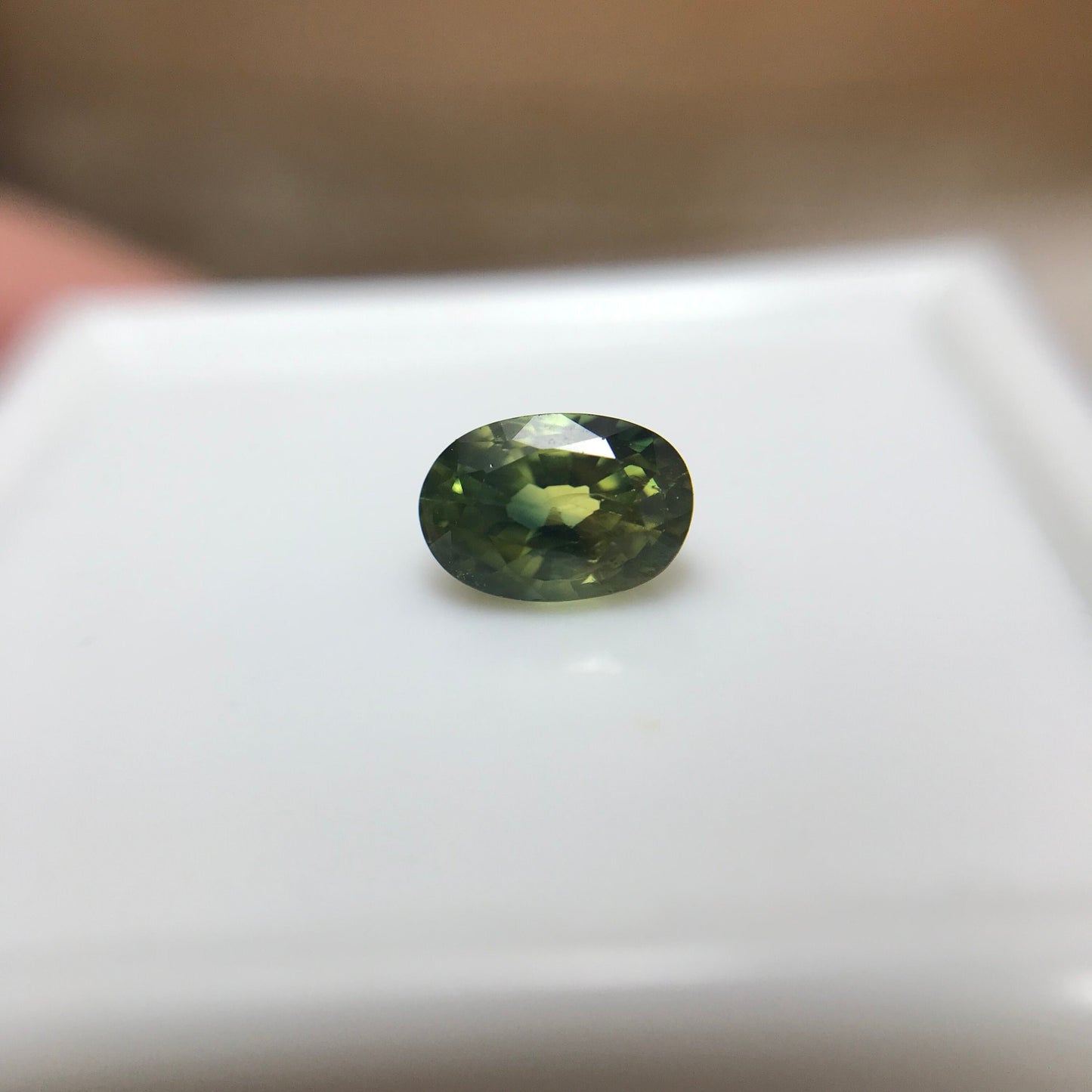 6x4mm BE Treated Natural Green Sapphire 0.68 Carat, BERYLLIUM TREATED, Faceted Loose, Gemstone Earth Mined Gem