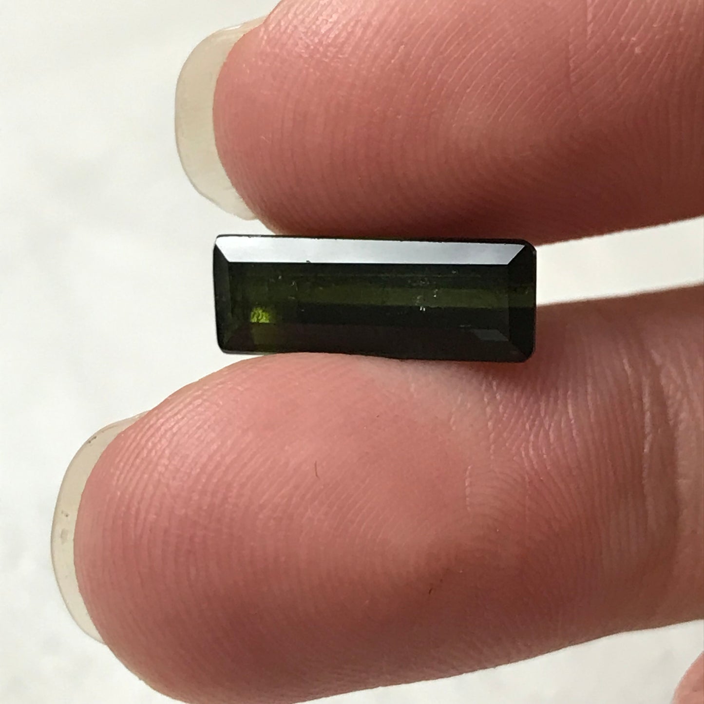 3.51 ct Natural Dark Green Tourmaline 14x5.3mm Long Octagon Cut Faceted Loose Gemstone