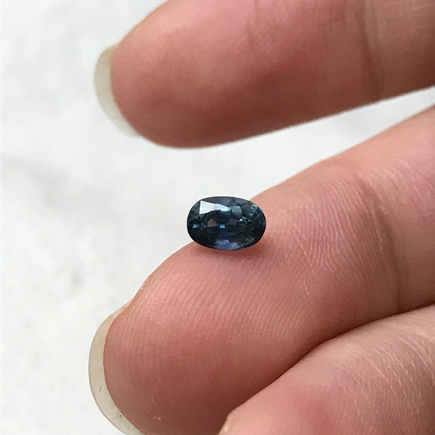 6x4mm Natural Blue Sapphire 0.73 Carats Oval Cut Heated, Greenish Blue, Faceted Loose Gemstone, US seller
