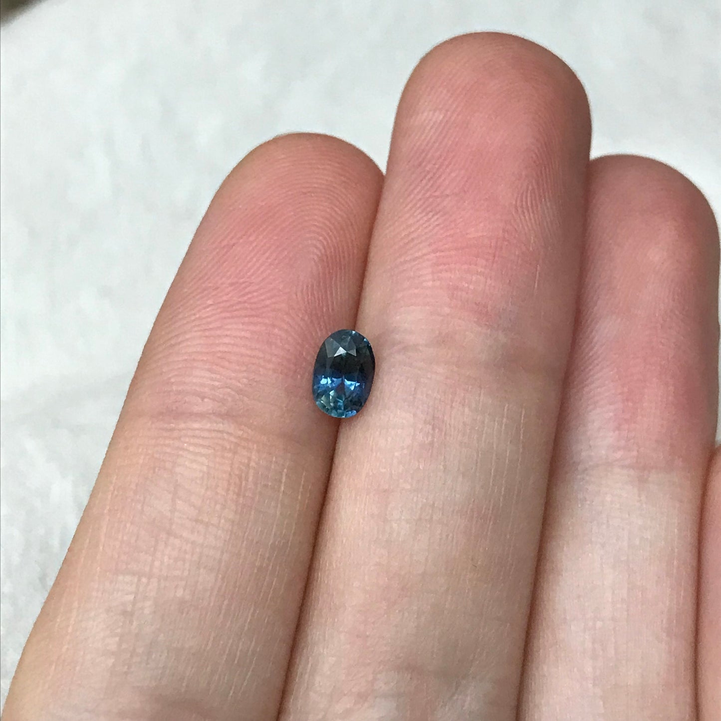 6x4mm Natural Blue Sapphire 0.73 Carats Oval Cut Heated, Greenish Blue, Faceted Loose Gemstone, US seller