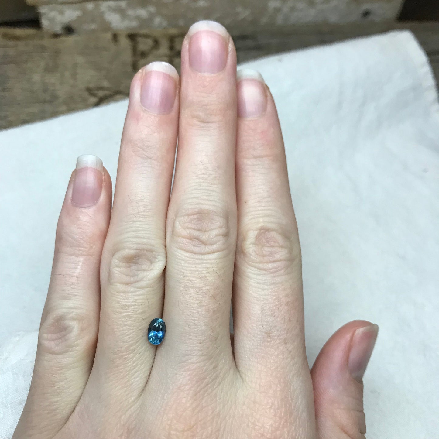 6x4mm Natural Blue Sapphire 0.73 Carats Oval Cut Heated, Greenish Blue, Faceted Loose Gemstone, US seller