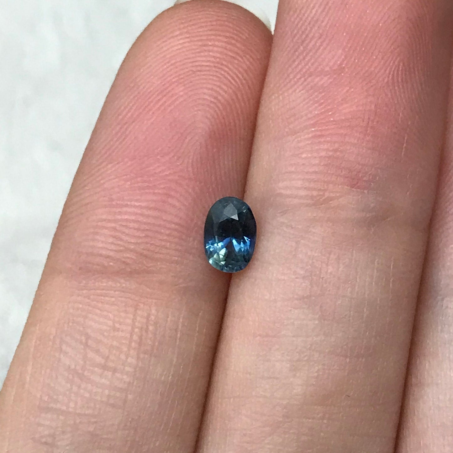6x4mm Natural Blue Sapphire 0.73 Carats Oval Cut Heated, Greenish Blue, Faceted Loose Gemstone, US seller