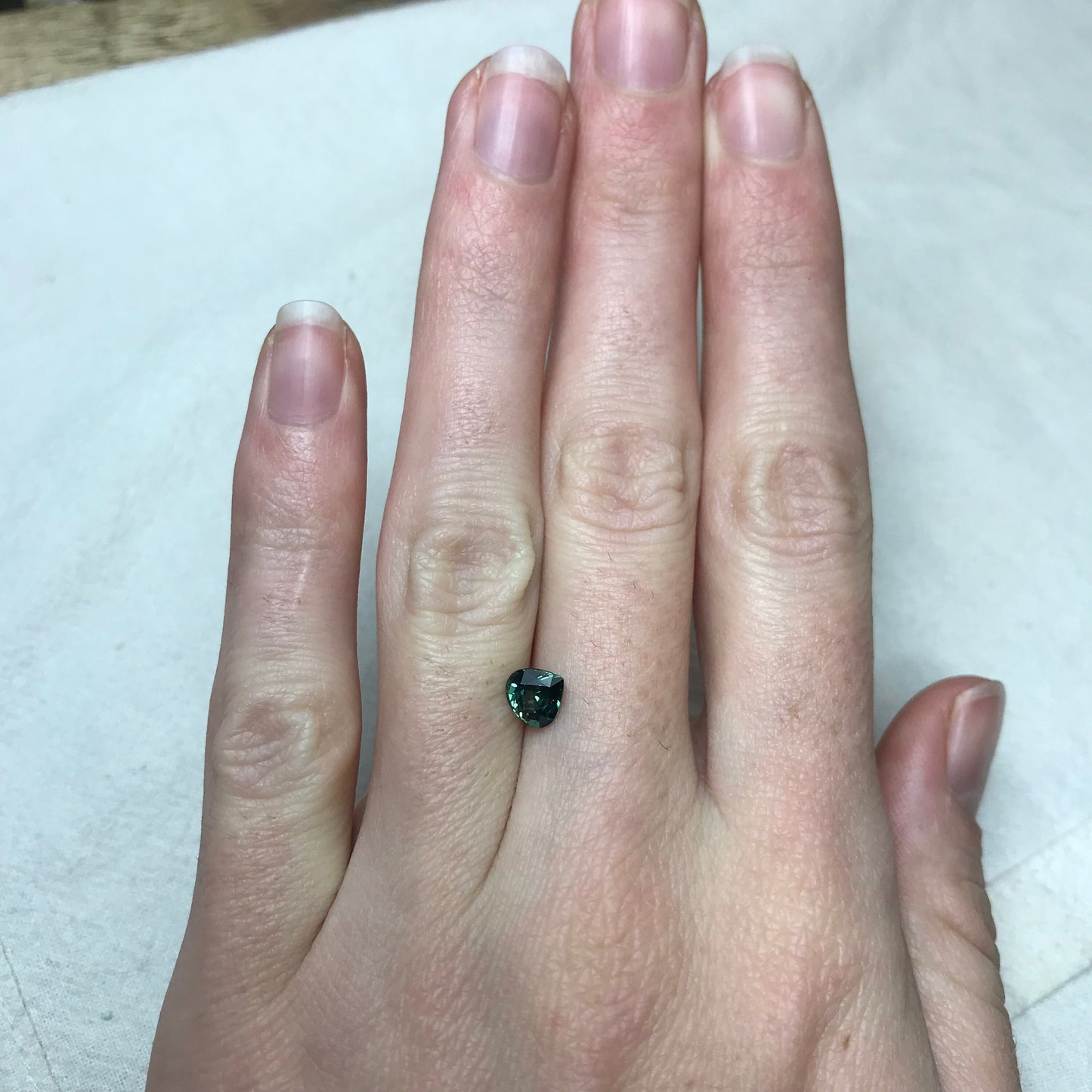 6mm Natural Teal Sapphire 0.95 Pear Unheated Sapphire, Fat Pear Gemstone Earth - Blueish Green Sapphire