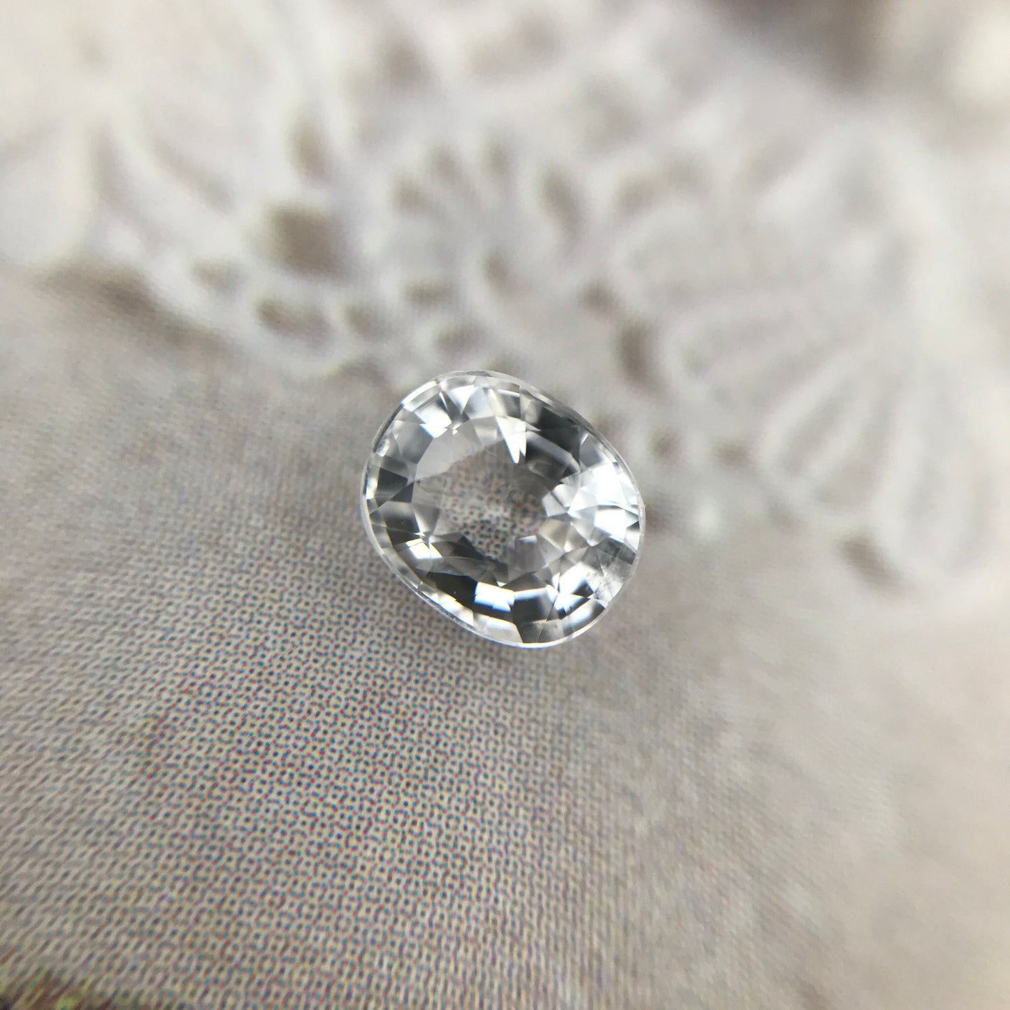 Colorless Natural Sapphire 0.80 carat 5.7x4.7 mm Oval Cut, Faceted Loose Gemstone Clear Unmounted Gem, 5.5x4.5mm