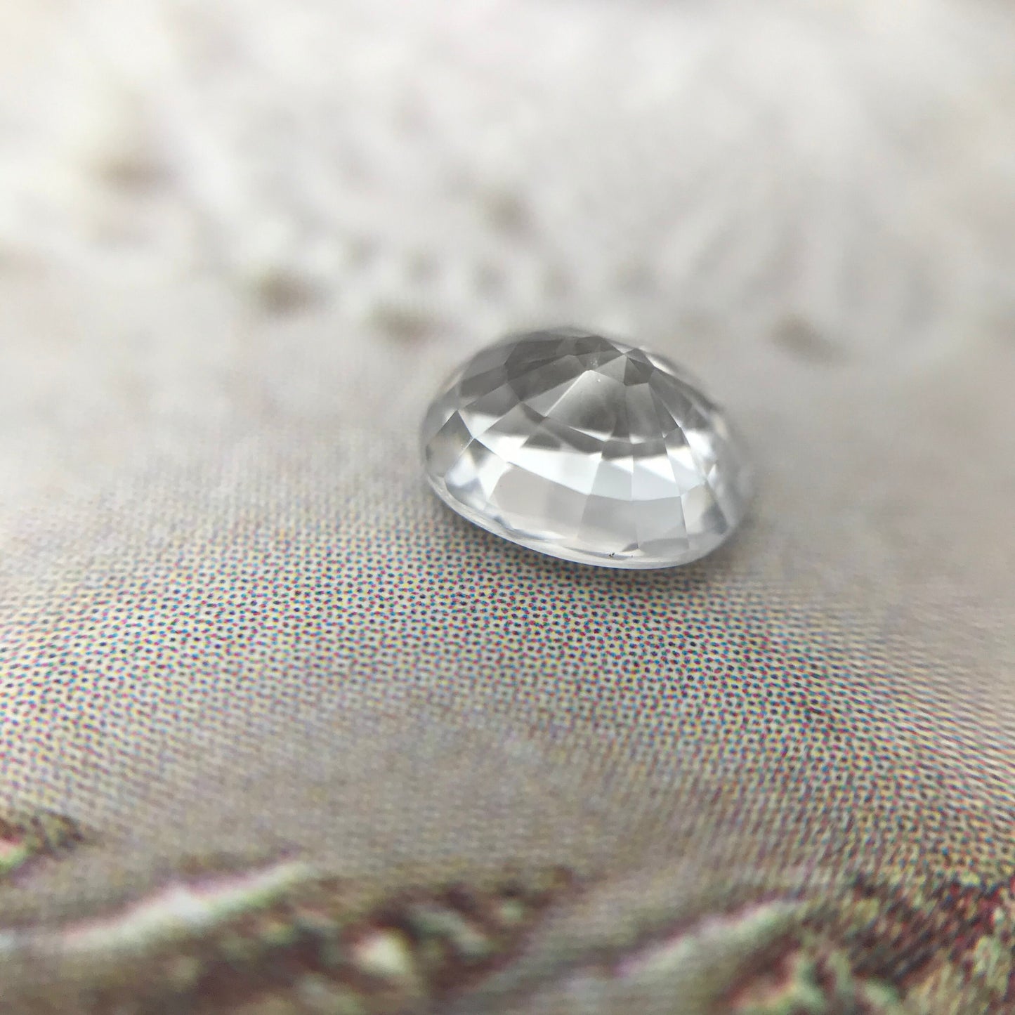 Colorless Natural Sapphire 0.80 carat 5.7x4.7 mm Oval Cut, Faceted Loose Gemstone Clear Unmounted Gem, 5.5x4.5mm