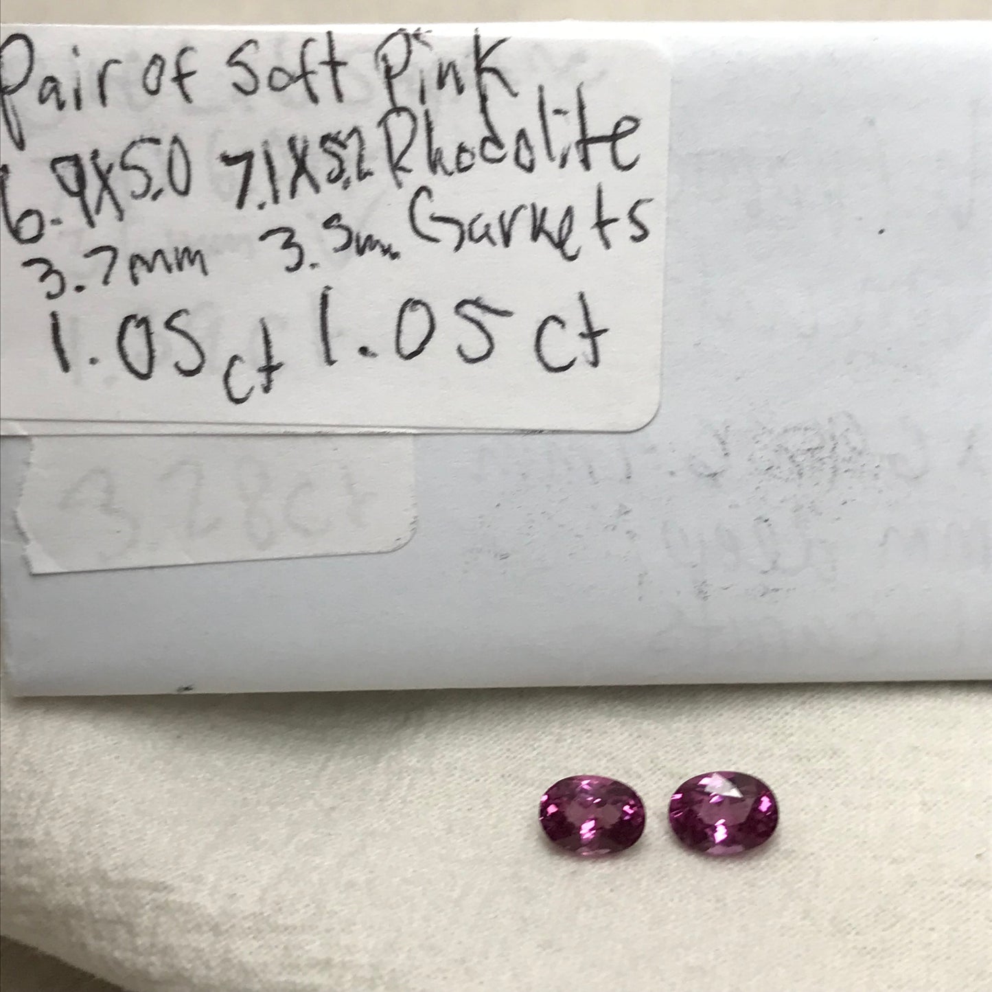Pair Natural Pink Rhodolite Garnets 7x5mm Oval Gemstones, 1.05 Ct ea. Soft Purplish Pink Garnet, Faceted Loose Pair of Gems