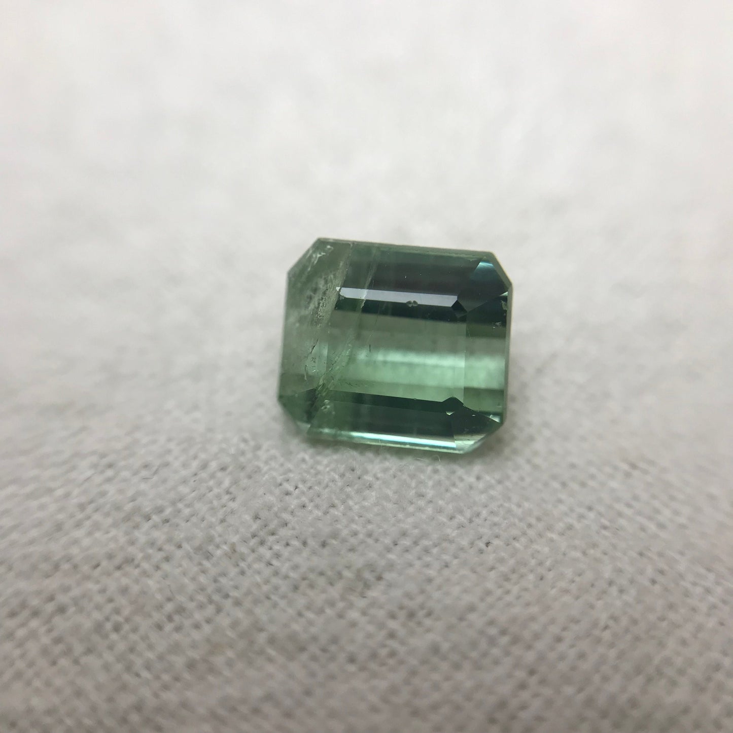 2 carat Light Mint Green Tourmaline 7.7x6.6mm Rectangle Octagon Cut, Natural Faceted Gem, Light Loose Gemstone, Light Seafoam Green Green