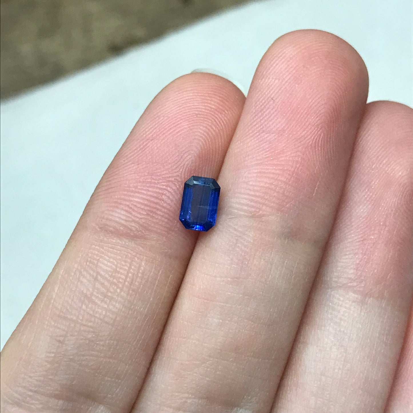 0.75 Carat Natural Blue Sapphire 6.3x4.3mm Emerald Cut Rectangle Corundum Faceted Loose Gemstone Heated
